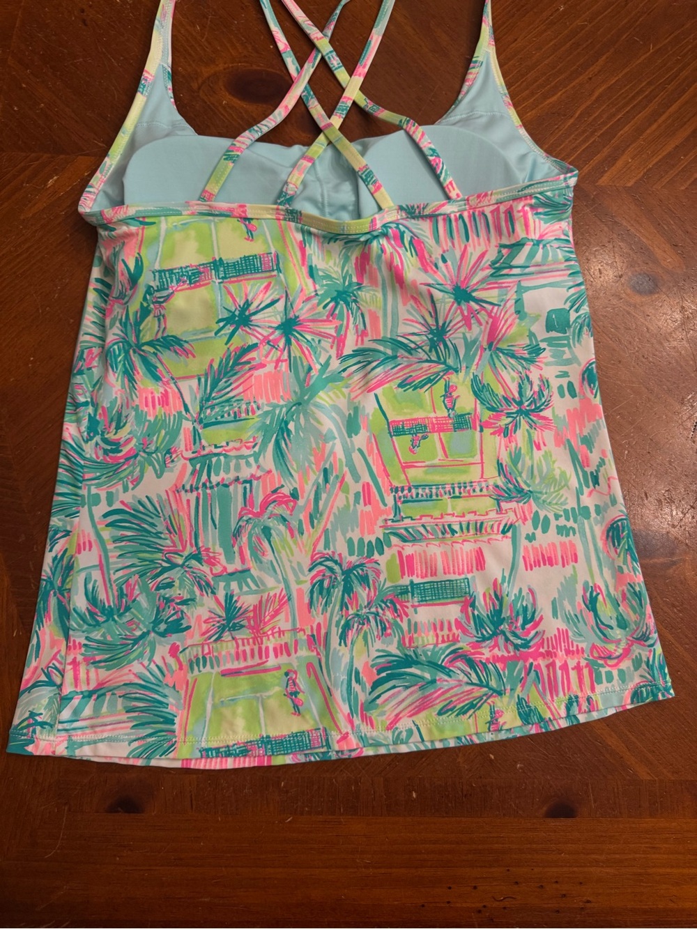 Lilly Pulitzer Meryl Avida Luxletic Tank Top Womens M Blue Tennis Perfect Match - Picture 12 of 16